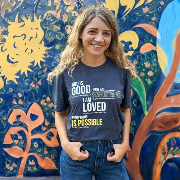 Unisex Vintage Navy Truths of the Gospel  Triblend Tee - Picture 1 of 3